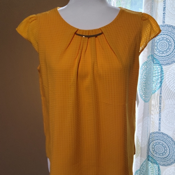 Meraki Sz Small Yellow Blouse With Silver Trim - Picture 1 of 6